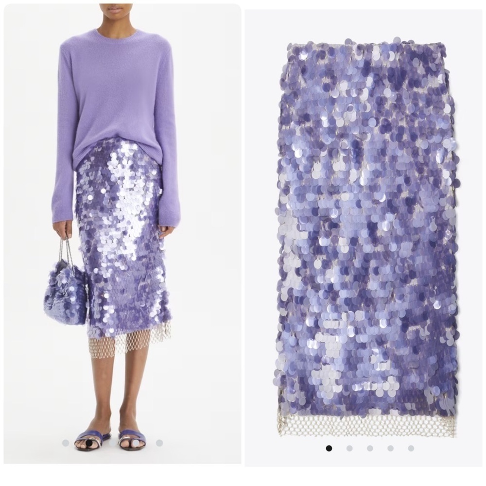 New Tory Burch Sequin Shell Skirt - Picture 4 of 15
